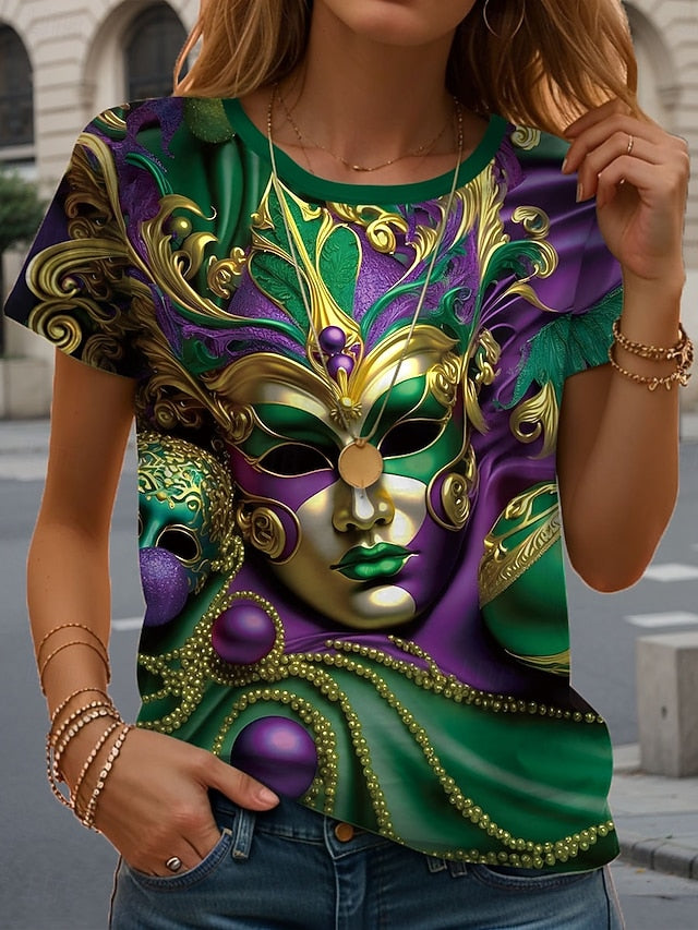 Carnival Women's T Shirt Print Graphic Casual Short Sleeve