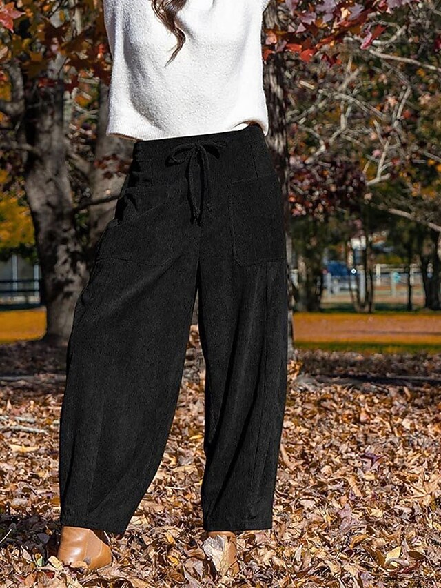 Women's Culottes Wide Leg Chinos Pants Trousers Harem Pants