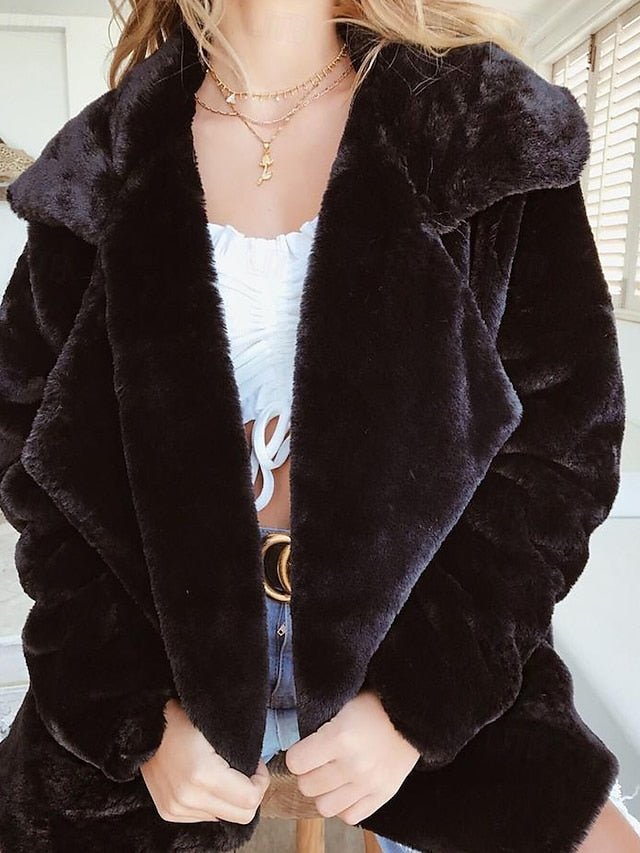 Coat Women's Teddy Faux Furs Fur Warm Comfortable