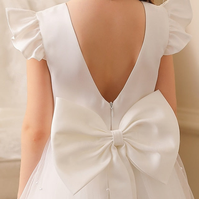 Dress Solid Kids Party Girl Girls' Color Flower