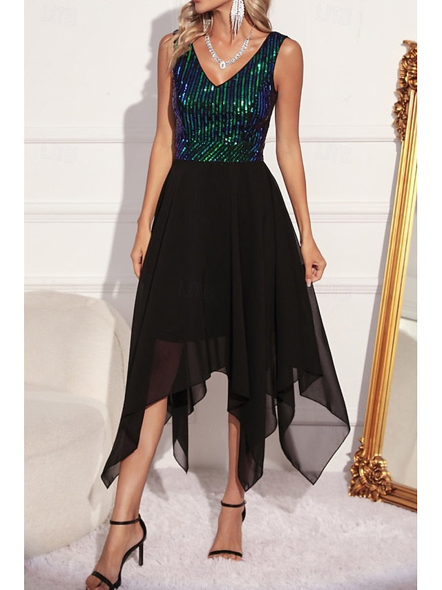 Women's Midi Dress Sequin Dress Party Dress Elegant Dress