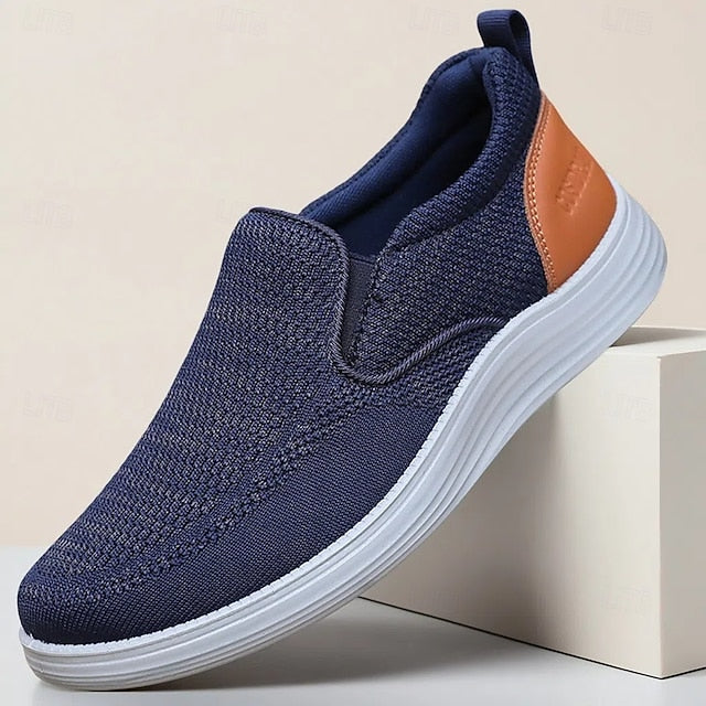 Knit Breathable Men's Navy Slip-On – Sneakers Stretch