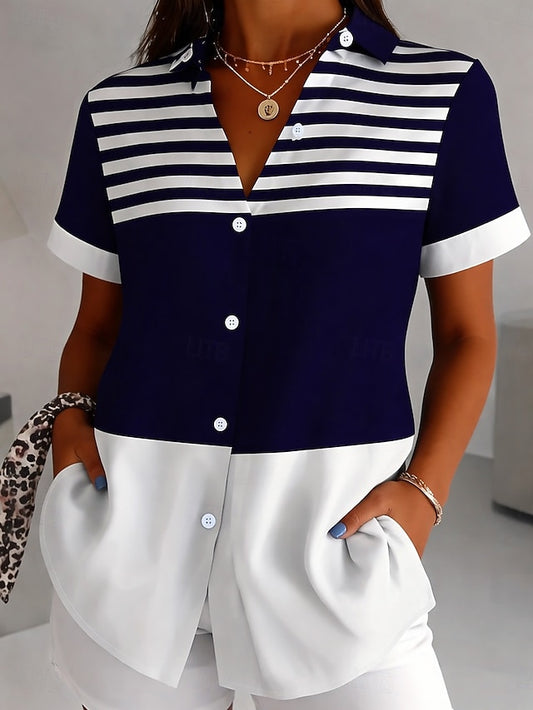 Women's Shirt Short Sleeve Graphic Geometric Vintage Daily