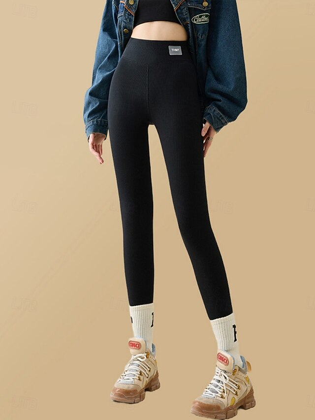 Women's Fleece Lined Leggings Fleece Pants Leggings Fashion