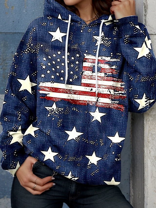 Independence Day Patriotic Shirt Women's Hoodie Pullover