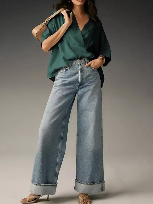 Women's Shirt Blouse Plain Stylish Classic Modern Short