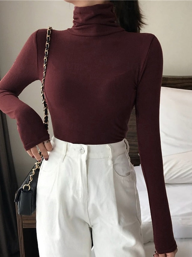 Women's Blouse Ruched Solid Color Stylish Casual Long