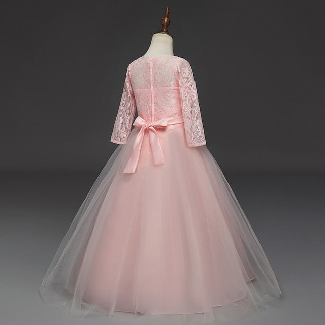Girl 3-13 Lace Flower Prom Years Princess Dress Kids