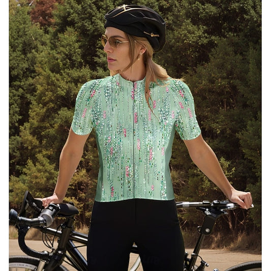 Women's Cycling Jersey Graphic Color Block Lines / Waves