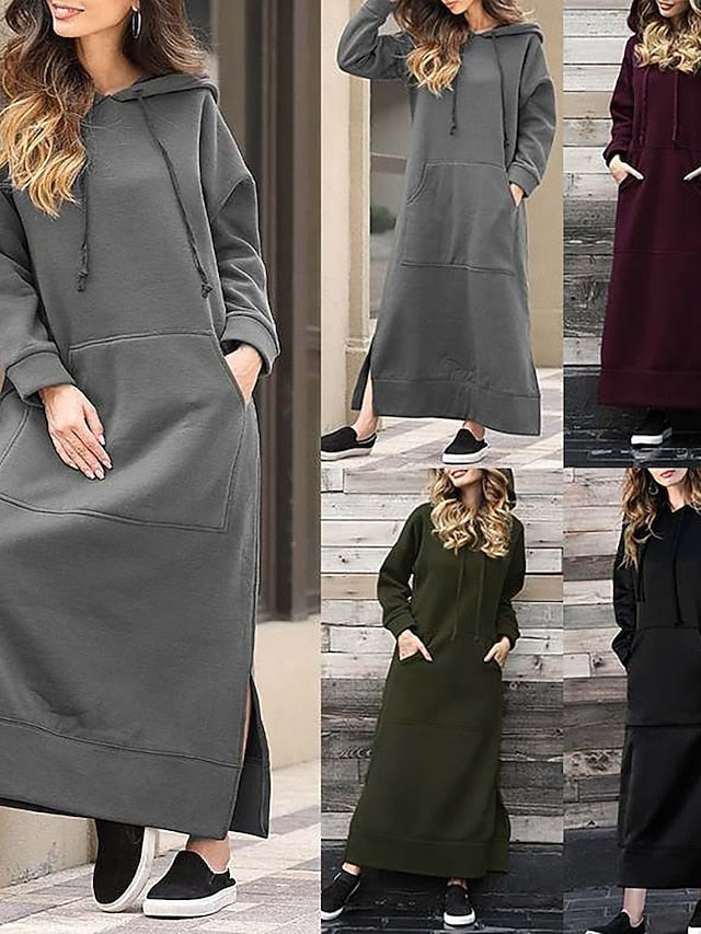 Women's Midi Dress Hoodie Dress Fashion Modern Daily Office