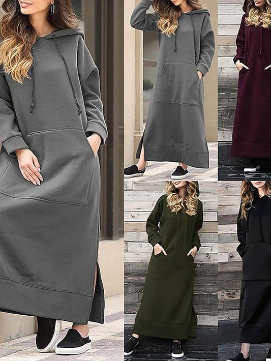 Women's Midi Dress Hoodie Dress Fashion Modern Daily Office
