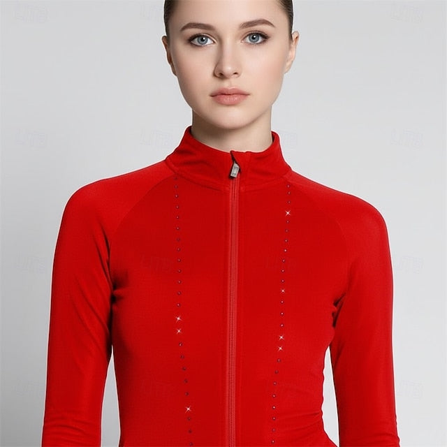 Figure Skating Fleece Jacket Women's Ice Skating Jacket Top