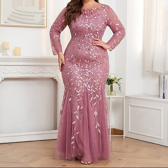 Trumpet Dress Evening Floor / Sparkle Mermaid Formal Gown