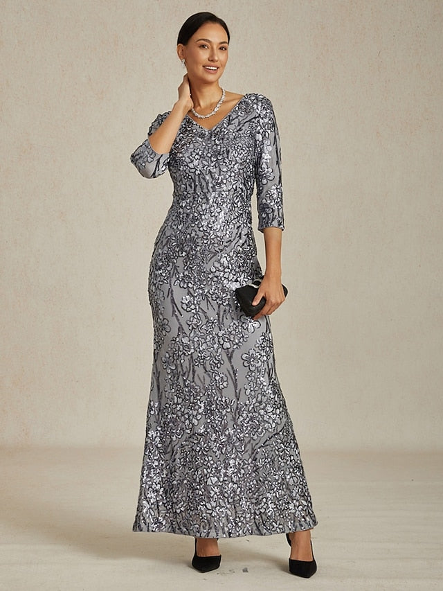 Women's Sequin Dress Lace Glitter Elegant Formal Semi