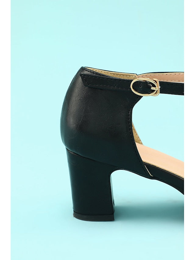 heels 20s T-strap Heels Roaring Shoes Vintage Retro 1950s Chunky