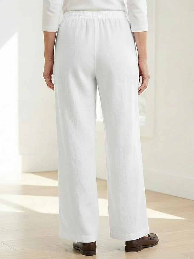70% Linen Women's Linen Pants Culottes Wide Leg Wide Leg