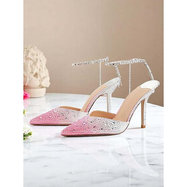 Crystal with - Women's Heels Gradient Stiletto Slingback