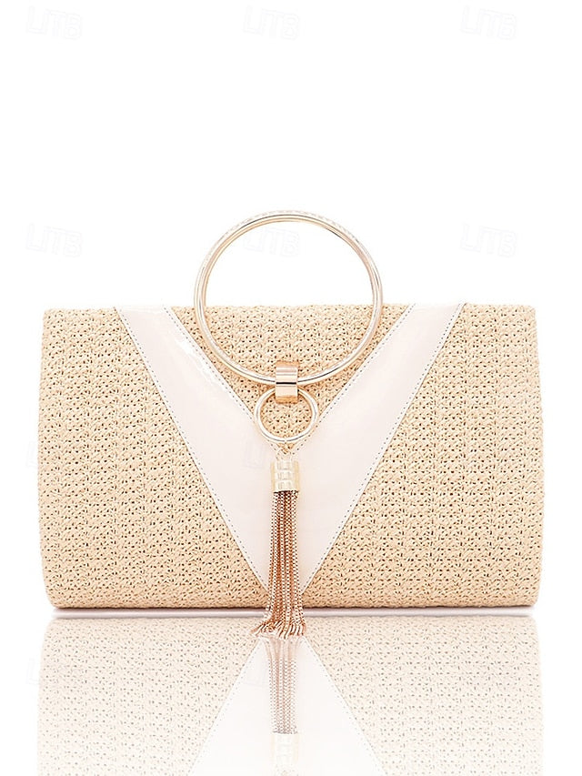 Woven Women's Purse with Elegant Handbag Clutch – Straw