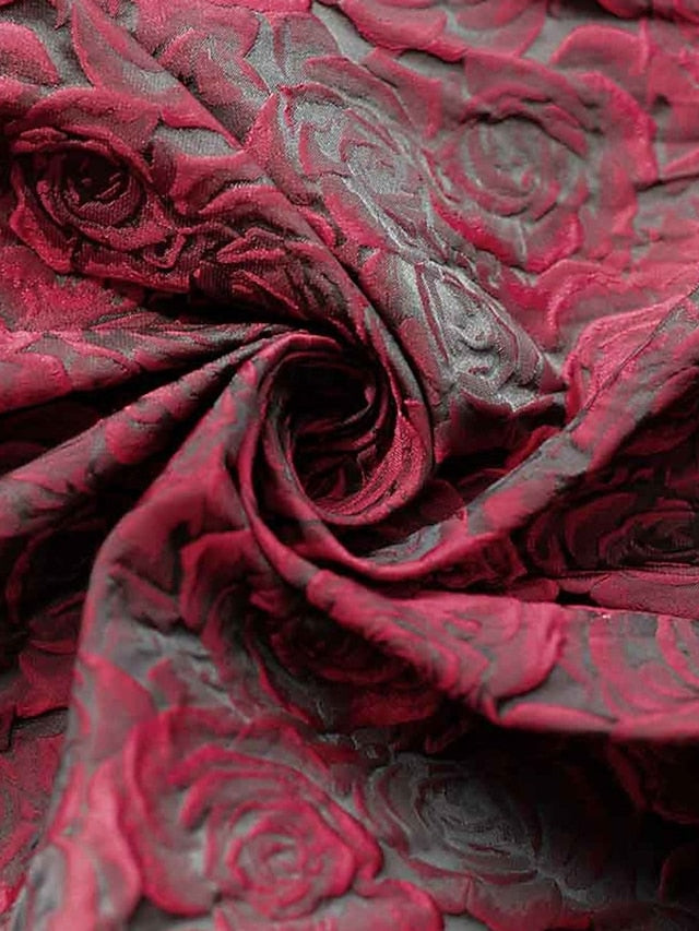 Elegant Evening Mother Jacquard of Bride Gown A-Line Red the