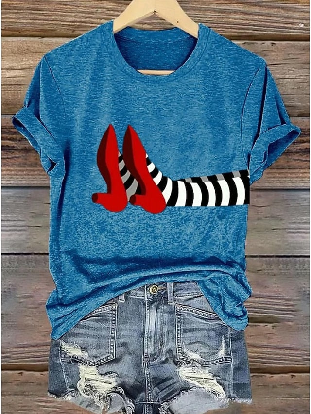 Women's T shirt Witch Graphic Vintage Stylish Classic Short