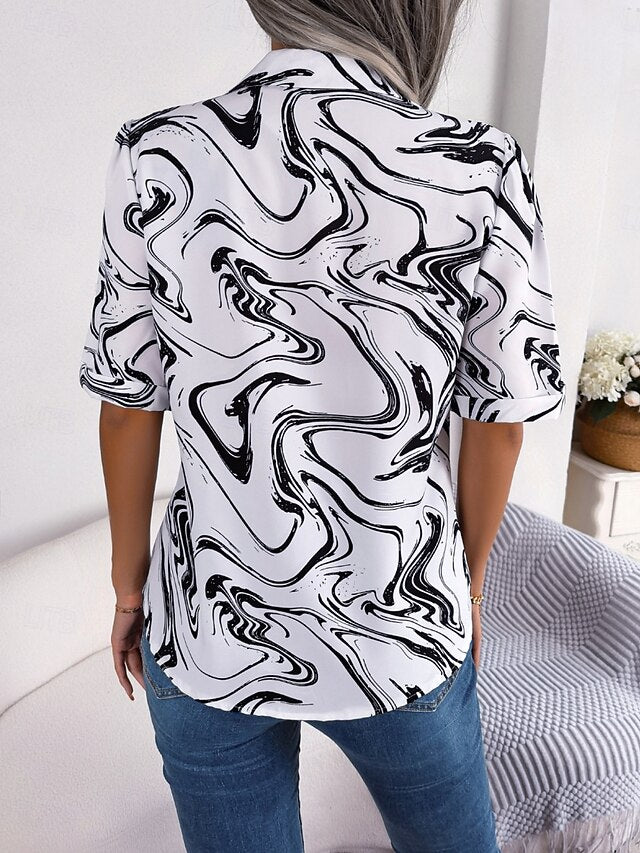Women's Shirt Casual Shirt Beach Shirt Print Abstract