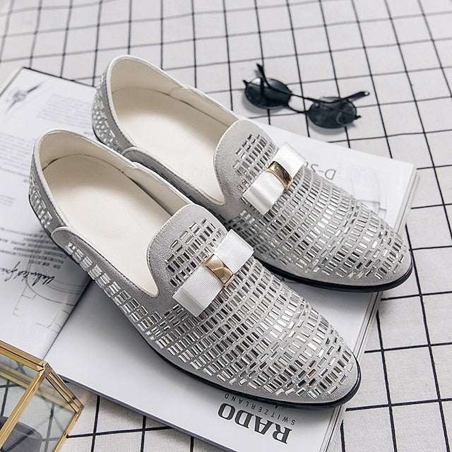 – Prom Monk Silver Elegant Strap Men's and Woven Loafers