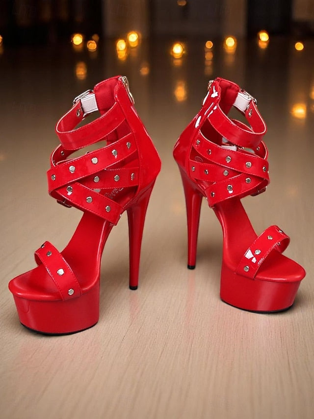 Heels Buckled Women's Platform Straps and White High with