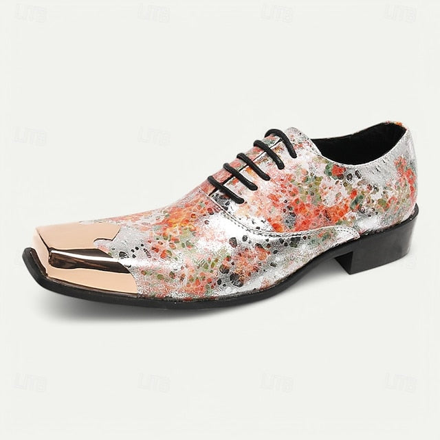 Floral Shoes Patent Printed Leather – Men's Oxford