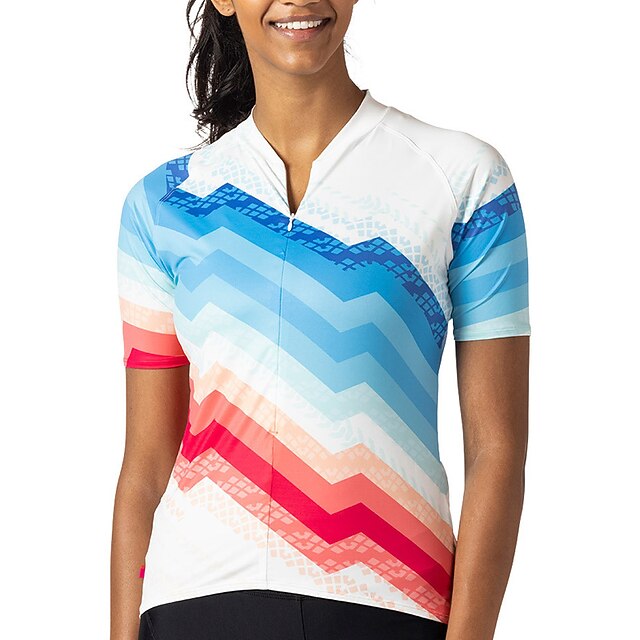 Women's Cycling Jersey Graphic Color Block Gradient Short