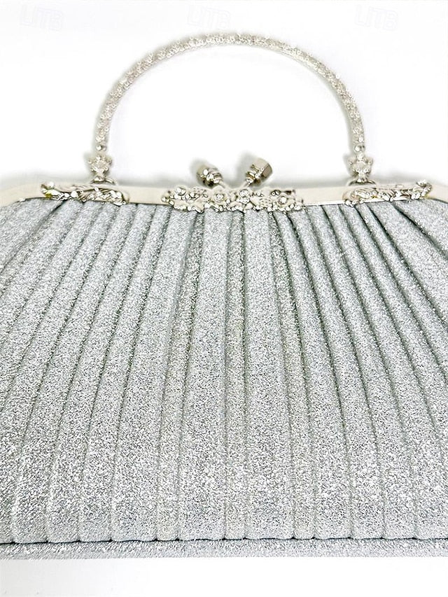 Women's with Evening Purse Clutch Vintage Glitter Pleated