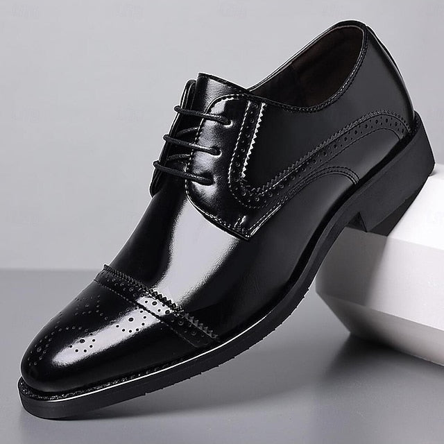 Black Men's Shoes and White Color-Blocked with