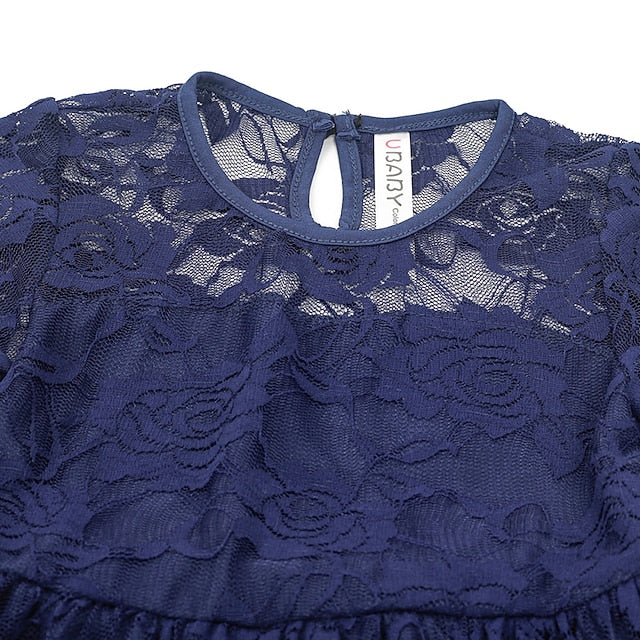 Colored Girl Kids Solid Dress Girls' Flower Long