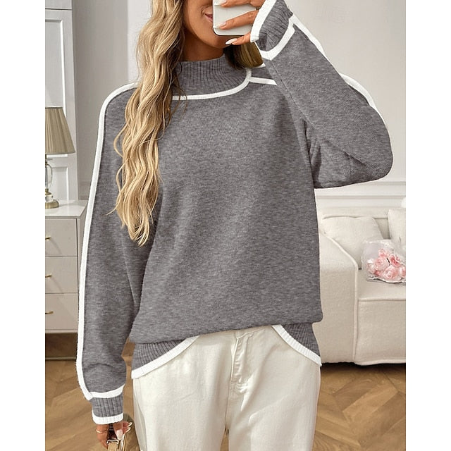 Women's Casual Tops Pullover Sweater Long Sleeve Top