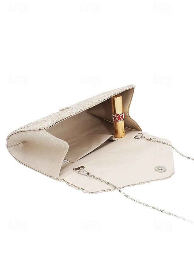 Clutch Bag with Lace Women's Evening Chain Strap