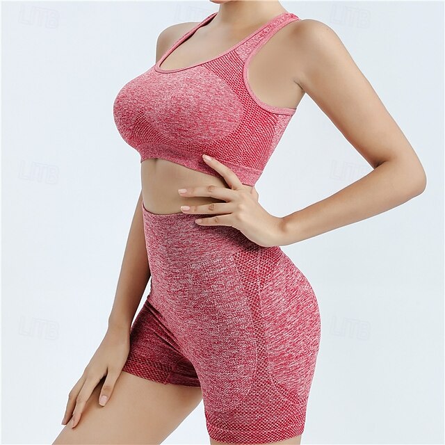 Women's Yoga Short 2pcs Activewear Sports Bra Padded