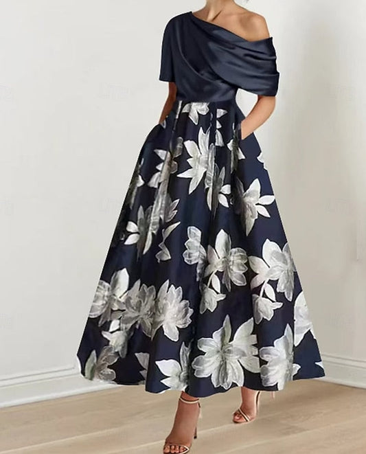 Bride of Dress Mother Shoulder Elegant the A-Line Off Ankle