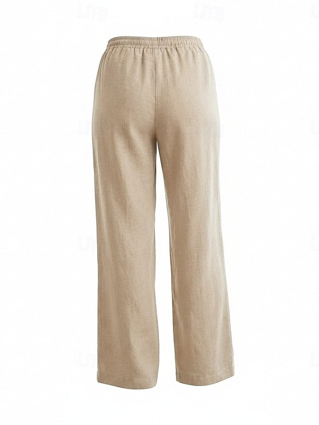 70% Linen Women's Linen Pants Culottes Wide Leg Wide Leg