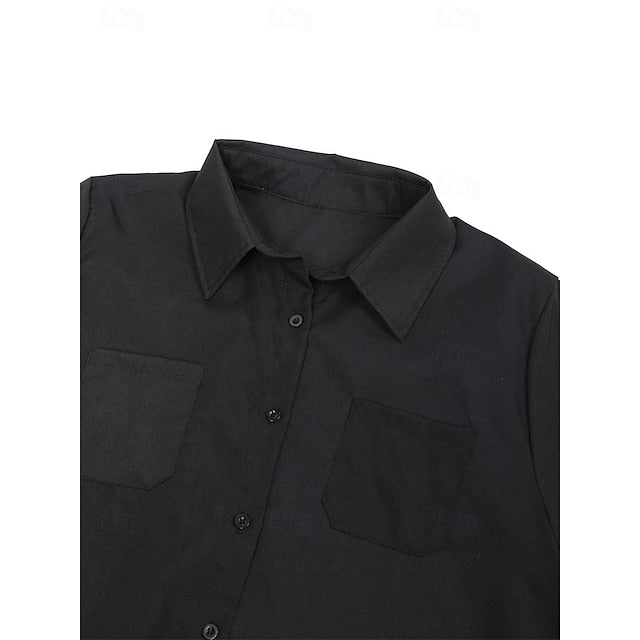 Women's Shirt Dress Casual Dress Shift Dress Pure Color