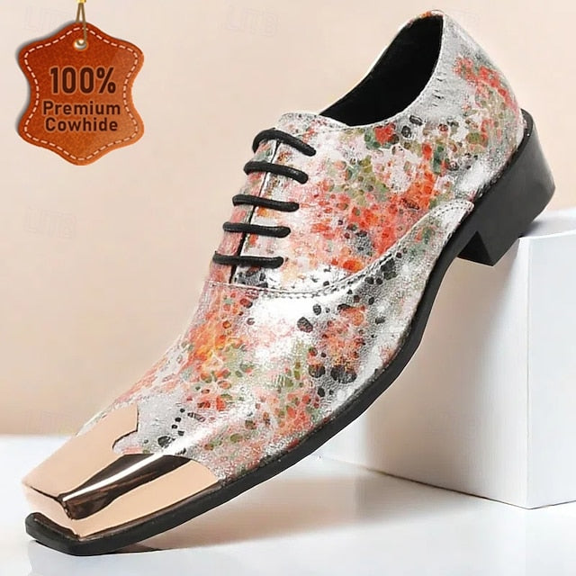 Floral Shoes Patent Printed Leather – Men's Oxford