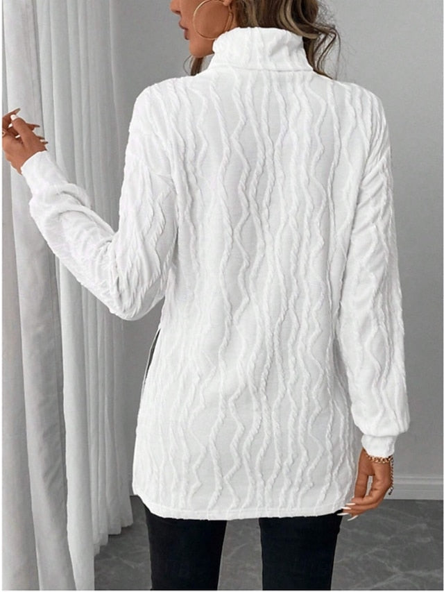 Women's Blouse Solid Color Stylish Casual Long Sleeve