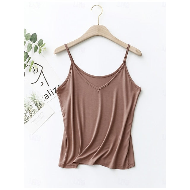 Women's Camisole Tank Top Backless Solid Color Daily Basic