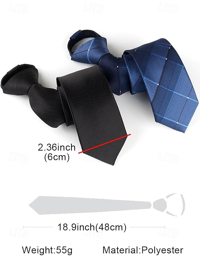 Ties Men's Pre-Tied Narrow - Stripes Classic and Zip