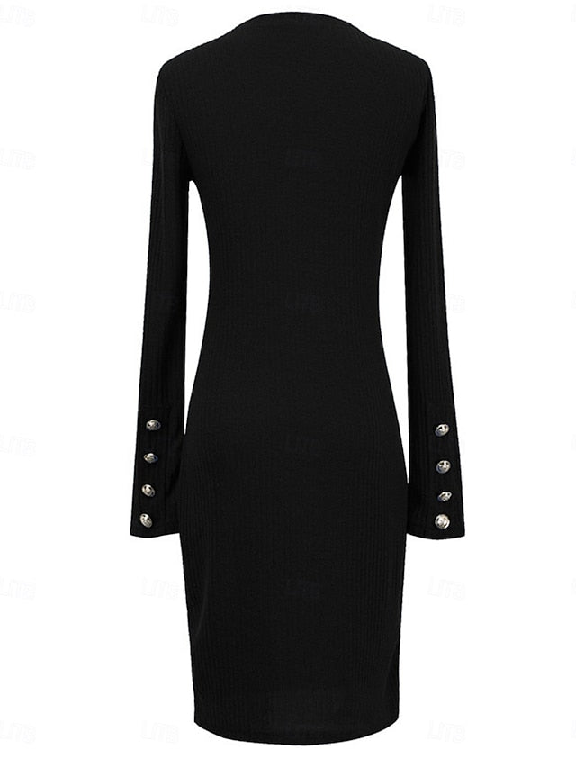 Women's Mini Dress Black Dress Cocktail Dress Sheath Dress