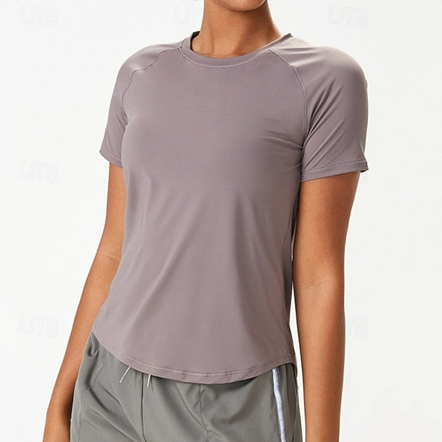 Women's Gym Shirt Running Shirt Mesh Short Sleeve Top