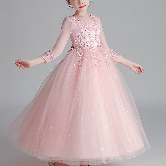 Floral Dress Long Sleeve Flower Girls' Kids Girl