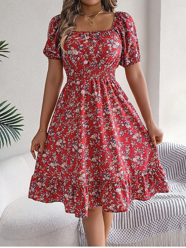 Women's Midi Dress A Line Dress Milkmaid Dress Midi Dress