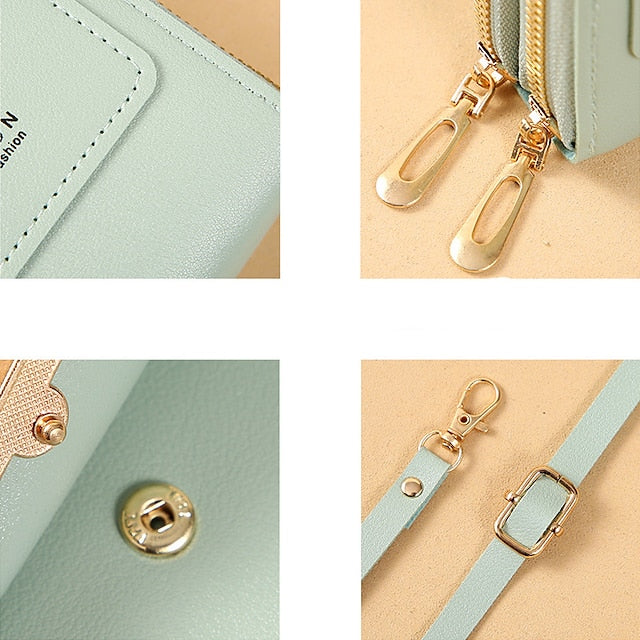 Sac à bandoulière pour téléphone portable, portefeuille pour femme, porte-monnaie
