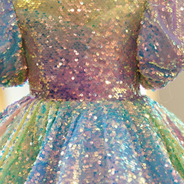 Dress Sleeve Summer Short Girls' Spring 3D Wedding colour