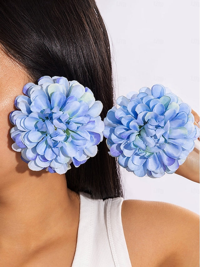 Floral Oversized Women's - Statement Earrings Drop Flower