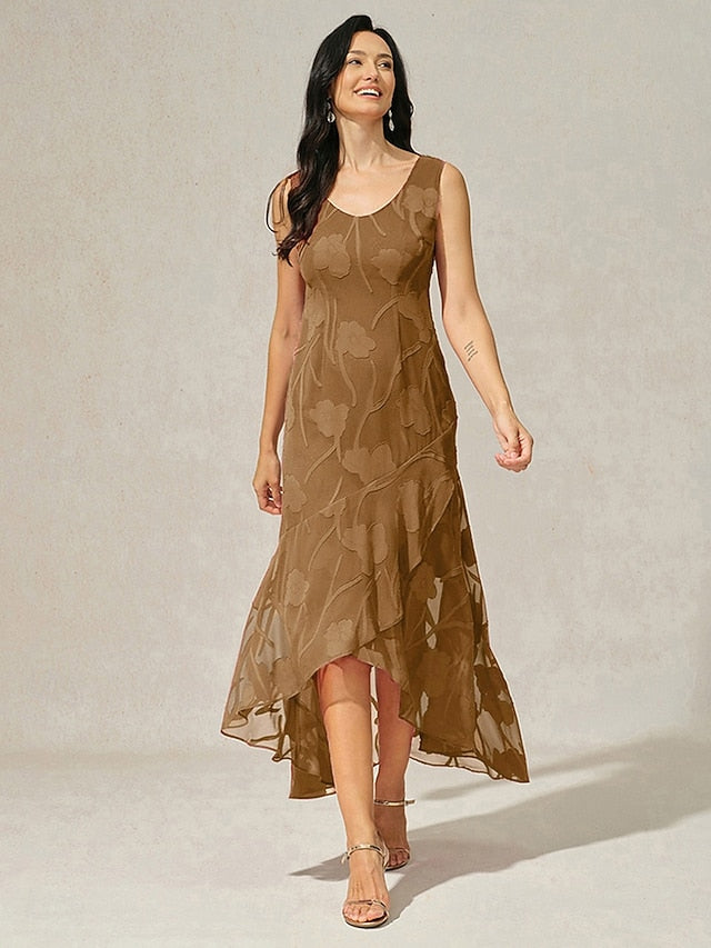 Women's Maxi Dress Chiffon Dress Elegant Floral Sleeveless